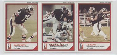 1984 Jogo CFL Ottawa Roughriders McDonald's - [Base] - Pannels #_SWW - Rick Sowieta, Bruce Walker, J.C. Watts [Poor to Fair]