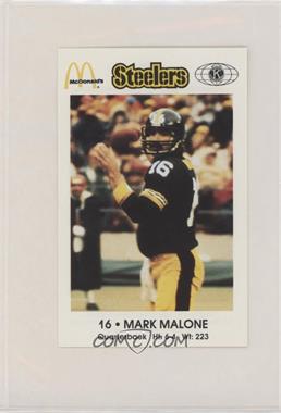 1984 McDonald's Pittsburgh Steelers Police - [Base] #16 - Mark Malone