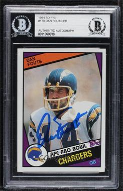 1984 Topps - [Base] #179 - Dan Fouts [BAS BGS Authentic]