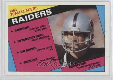 1984 Topps - [Base] #97 - Los Angeles Raiders Team