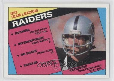 1984 Topps - [Base] #97 - Los Angeles Raiders Team