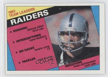 1984 Topps - [Base] #97 - Los Angeles Raiders Team