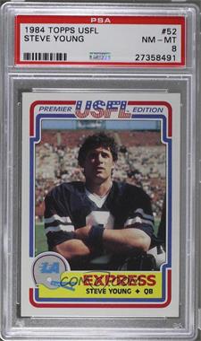 1984 Topps USFL - [Base] #52 - Steve Young [PSA 8 NM‑MT]