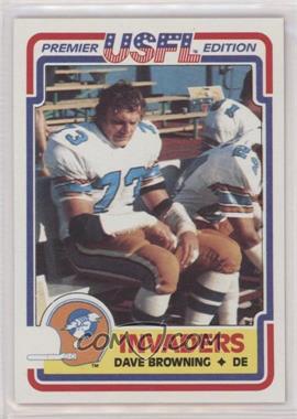 1984 Topps USFL - [Base] #85 - Dave Browning