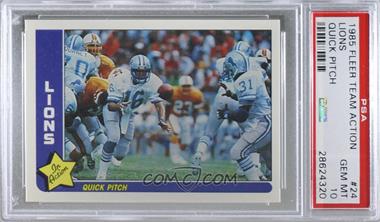 1985 Fleer in Action - [Base] #24 - Detroit Lions Team [PSA 10 GEM MT]