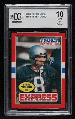 1985 Topps USFL - [Base] #65 - Steve Young [BCCG 10 Mint or Better]