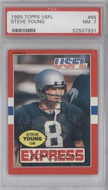 1985 Topps USFL - [Base] #65 - Steve Young [PSA 7 NM]