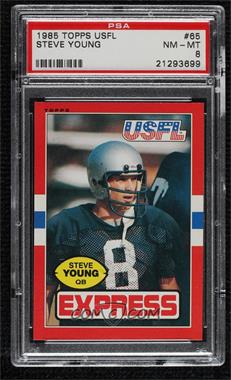 1985 Topps USFL - [Base] #65 - Steve Young [PSA 8 NM‑MT]