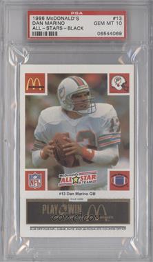 1986 McDonald's Play & Win - All-Star Team - Black Tab #_DAMA - Dan Marino [PSA 10 GEM MT]