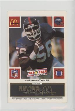 1986 McDonald's Play & Win - All-Star Team - Black Tab #_LATA - Lawrence Taylor