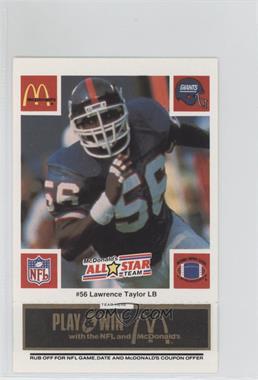 1986 McDonald's Play & Win - All-Star Team - Black Tab #_LATA - Lawrence Taylor