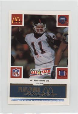 1986 McDonald's Play & Win - All-Star Team - Blue Tab #_PHSI - Phil Simms