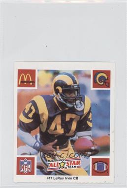 1986 McDonald's Play & Win - All-Star Team - No Tab #_LEIR - LeRoy Irvin