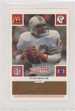 1986 McDonald's Play & Win - All-Star Team - Orange Tab #_DAMA - Dan Marino