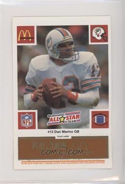 1986 McDonald's Play & Win - All-Star Team - Orange Tab #_DAMA - Dan Marino