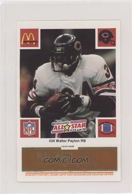 1986 McDonald's Play & Win - All-Star Team - Orange Tab #_WAPA - Walter Payton