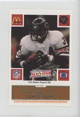 1986 McDonald's Play & Win - All-Star Team - Orange Tab #_WAPA - Walter Payton