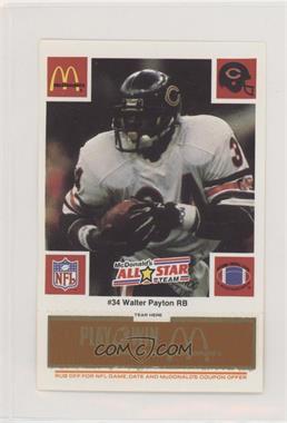 1986 McDonald's Play & Win - All-Star Team - Orange Tab #_WAPA - Walter Payton