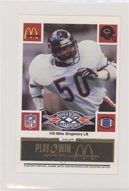 1986 McDonald's Play & Win - Chicago Bears - Black Tab #_MISI - Mike Singletary