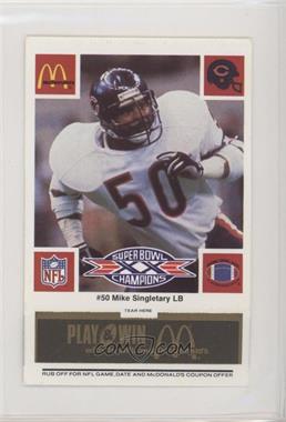 1986 McDonald's Play & Win - Chicago Bears - Black Tab #_MISI - Mike Singletary