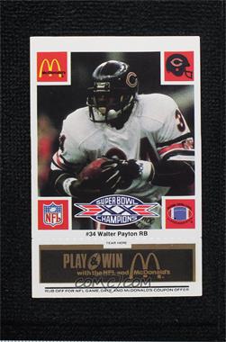 1986 McDonald's Play & Win - Chicago Bears - Black Tab #_WAPA - Walter Payton