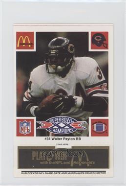 1986 McDonald's Play & Win - Chicago Bears - Black Tab #_WAPA - Walter Payton