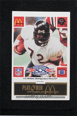 1986 McDonald's Play & Win - Chicago Bears - Black Tab #_WIPE - William Perry