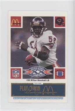 1986 McDonald's Play & Win - Chicago Bears - Blue Tab #_WIMA - Wilber Marshall