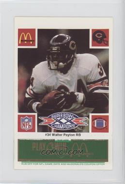 1986 McDonald's Play & Win - Chicago Bears - Green Tab #_WAPA - Walter Payton [Noted]