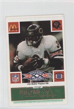 1986 McDonald's Play & Win - Chicago Bears - Green Tab #_WAPA - Walter Payton [Noted]