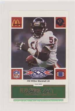 1986 McDonald's Play & Win - Chicago Bears - Green Tab #_WIMA - Wilber Marshall