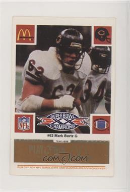 1986 McDonald's Play & Win - Chicago Bears - Orange Tab #_MABO - Mark Bortz