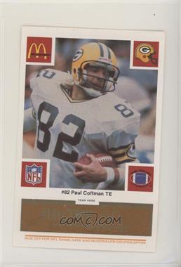 1986 McDonald's Play & Win - Green Bay Packers - Orange Tab #_PACO - Paul Coffman