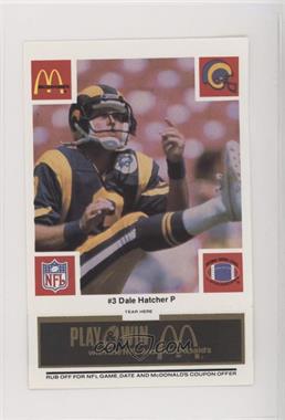 1986 McDonald's Play & Win - Los Angeles Rams - Black Tab #_DAHA - Dale Hatcher