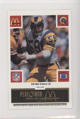 1986 McDonald's Play & Win - Los Angeles Rams - Black Tab #_MEOW - Mel Owens