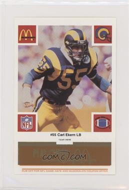 1986 McDonald's Play & Win - Los Angeles Rams - Orange Tab #_CAEK - Carl Ekern