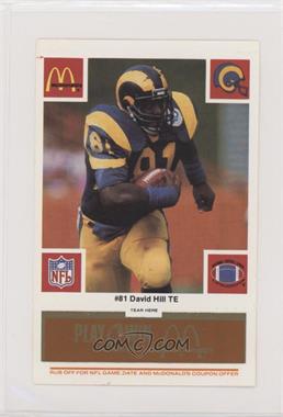 1986 McDonald's Play & Win - Los Angeles Rams - Orange Tab #_DAHI - David Hill
