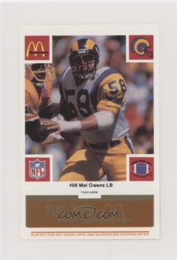 1986 McDonald's Play & Win - Los Angeles Rams - Orange Tab #_MEOW - Mel Owens