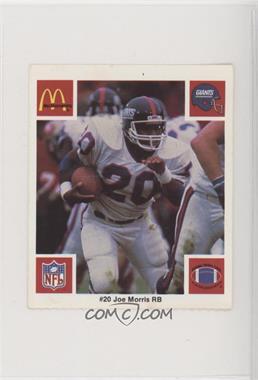 1986 McDonald's Play & Win - New York Giants - No Tab #_JOMO - Joe Morris