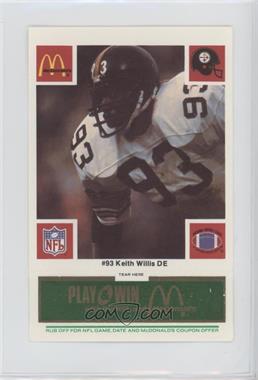 1986 McDonald's Play & Win - Pittsburgh Steelers - Green Tab #_KEWI - Keith Willis