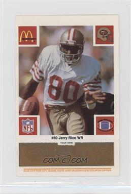 1986 McDonald's Play & Win - San Francisco 49ers - Orange Tab #_JERI - Jerry Rice