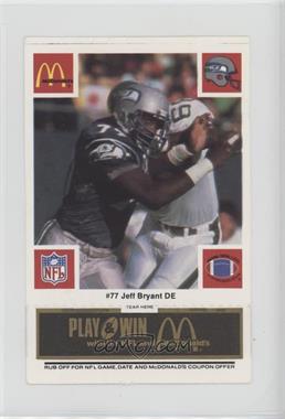 1986 McDonald's Play & Win - Seattle Seahawks - Black Tab #_JEBR - Jeff Bryant