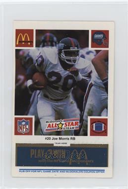 1986 McDonald's Play & Win - Seattle Seahawks - Blue Tab #_JOMO - Joe Morris