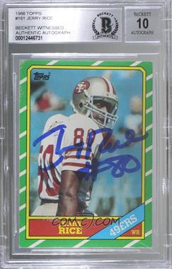 1986 Topps - [Base] #161.2 - Jerry Rice (D* on Copyright Line) [BAS BGS Authentic]