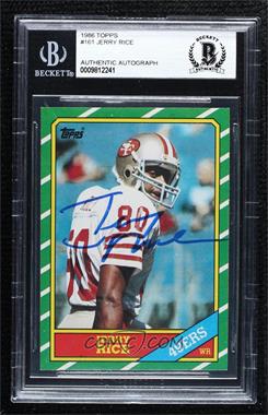1986 Topps - [Base] #161.2 - Jerry Rice (D* on Copyright Line) [BAS BGS Authentic]