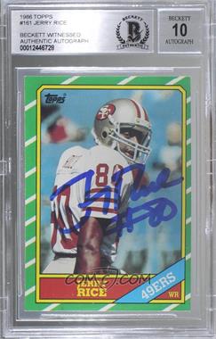1986 Topps - [Base] #161.2 - Jerry Rice (D* on Copyright Line) [BAS BGS Authentic]