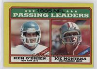 League Leaders - Ken O'Brien, Joe Montana (C* on Copyright Line)