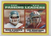 League Leaders - Ken O'Brien, Joe Montana (D* on Copyright Line) [EX to&nb…