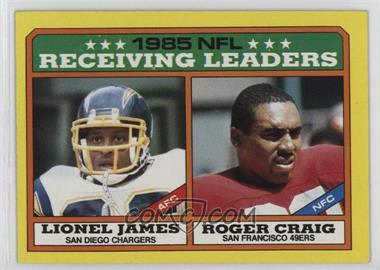 1986 Topps - [Base] #226.2 - League Leaders - Lionel James, Roger Craig (D* on Copyright Line)