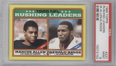 1986 Topps - [Base] #227.2 - League Leaders - Marcus Allen, Gerald Riggs (D* on Copyright Line) [PSA 9 MINT]